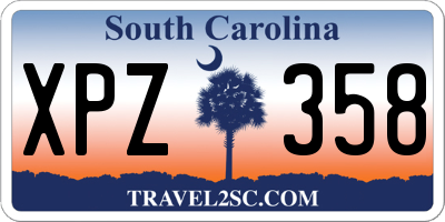 SC license plate XPZ358