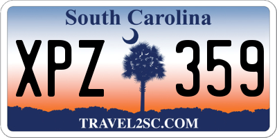 SC license plate XPZ359