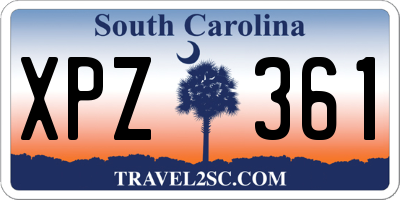 SC license plate XPZ361