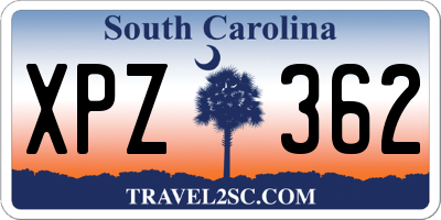 SC license plate XPZ362