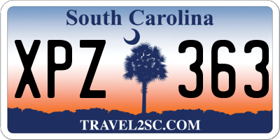 SC license plate XPZ363