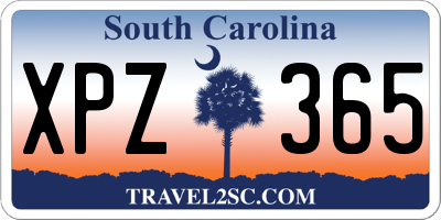 SC license plate XPZ365