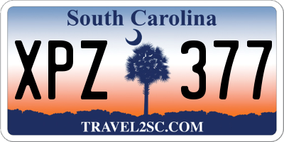 SC license plate XPZ377
