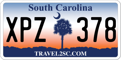 SC license plate XPZ378