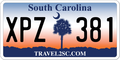 SC license plate XPZ381