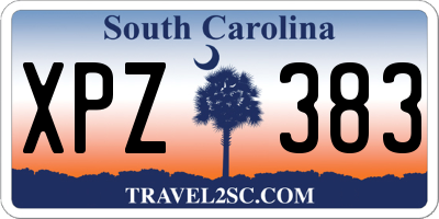 SC license plate XPZ383