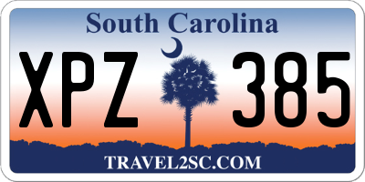 SC license plate XPZ385