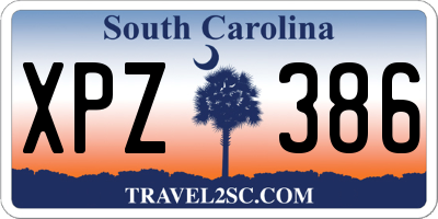 SC license plate XPZ386