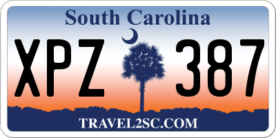 SC license plate XPZ387