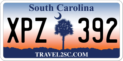 SC license plate XPZ392