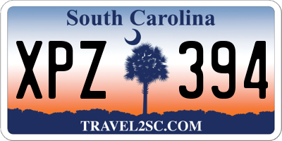 SC license plate XPZ394