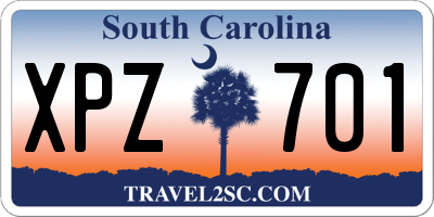 SC license plate XPZ701