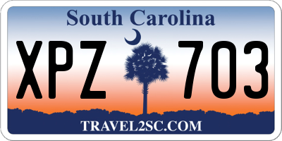 SC license plate XPZ703