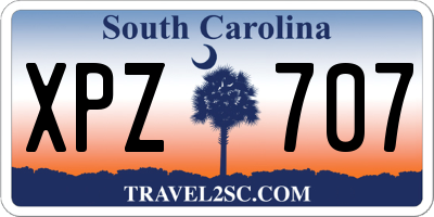 SC license plate XPZ707