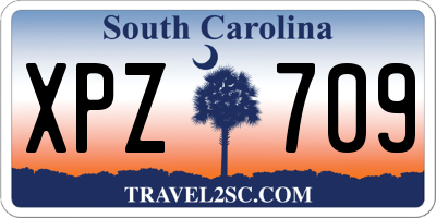SC license plate XPZ709