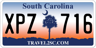 SC license plate XPZ716
