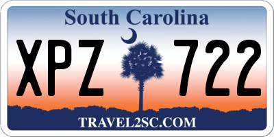 SC license plate XPZ722