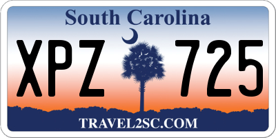 SC license plate XPZ725