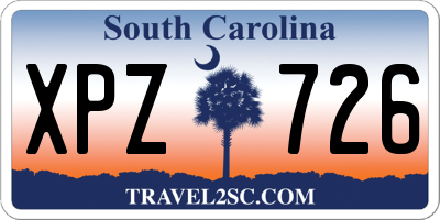 SC license plate XPZ726