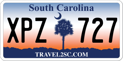 SC license plate XPZ727