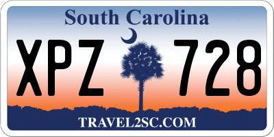 SC license plate XPZ728