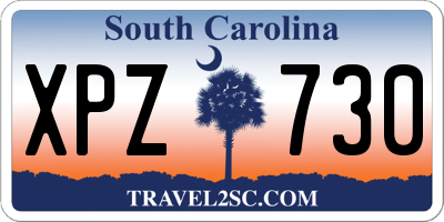 SC license plate XPZ730
