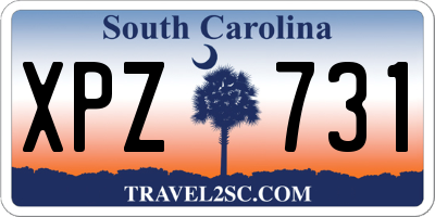 SC license plate XPZ731
