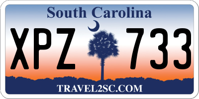 SC license plate XPZ733