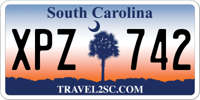 SC license plate XPZ742