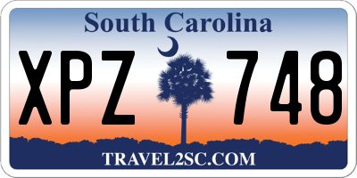 SC license plate XPZ748
