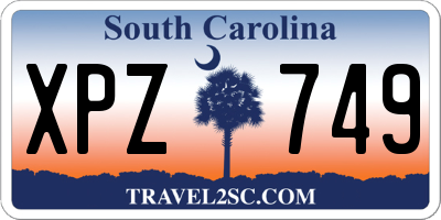 SC license plate XPZ749