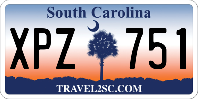 SC license plate XPZ751