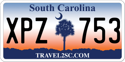 SC license plate XPZ753