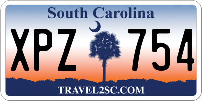 SC license plate XPZ754