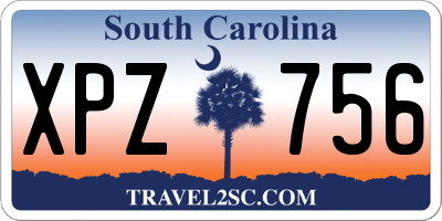 SC license plate XPZ756