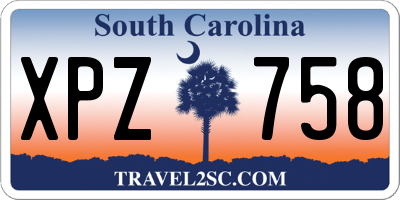 SC license plate XPZ758