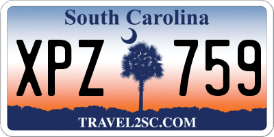 SC license plate XPZ759