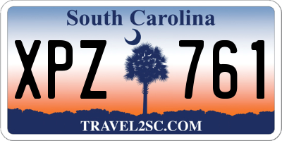 SC license plate XPZ761