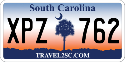 SC license plate XPZ762
