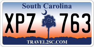 SC license plate XPZ763