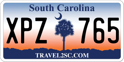 SC license plate XPZ765