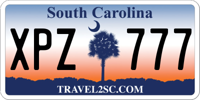 SC license plate XPZ777