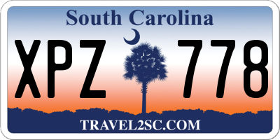 SC license plate XPZ778