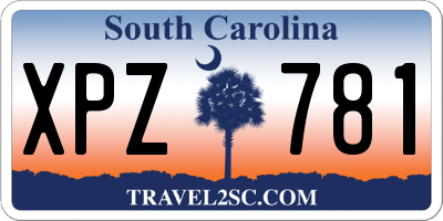 SC license plate XPZ781