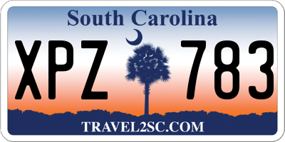 SC license plate XPZ783