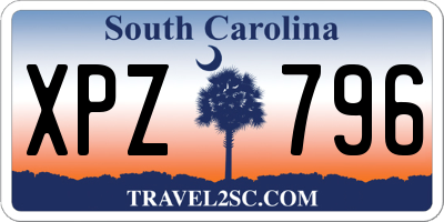 SC license plate XPZ796