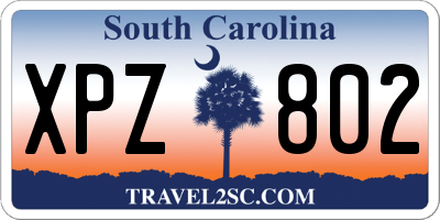 SC license plate XPZ802