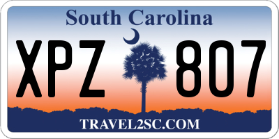 SC license plate XPZ807