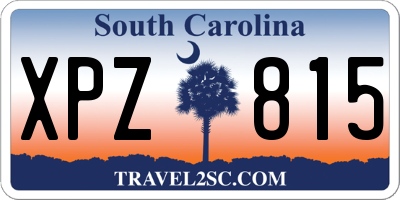 SC license plate XPZ815