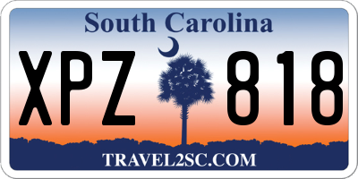 SC license plate XPZ818